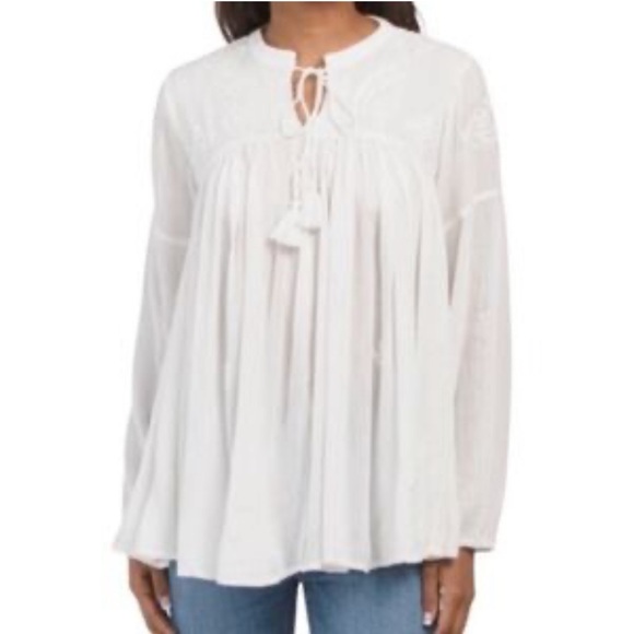 Rachel Zoe embroidered white Boho top - Picture 1 of 14